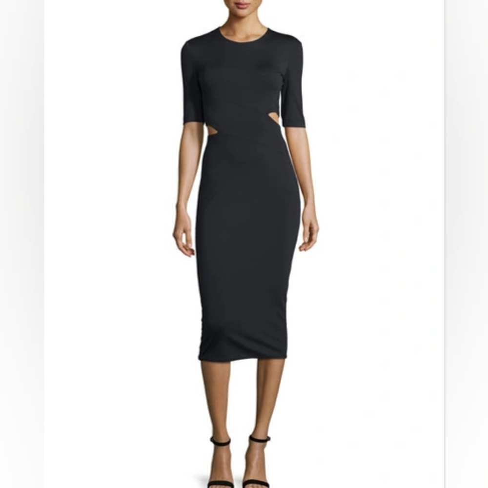 ALEXANDER WANG TLux Ponte Side-slit Midi Dress